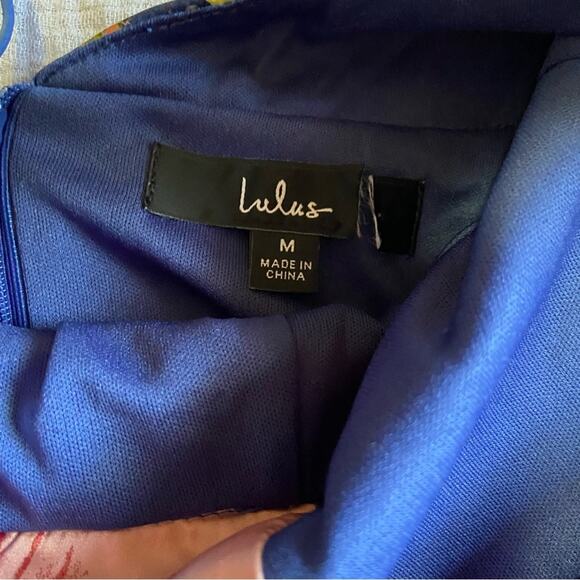 NWOT Lulus Still the One Blue Floral Print Satin Maxi Dress - Picture 8 of 9